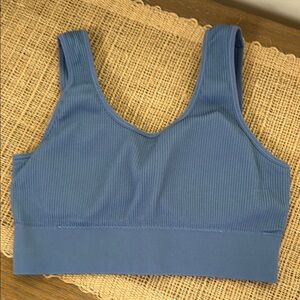 Aerie Blue Scoop Neck Bra with Wide Straps